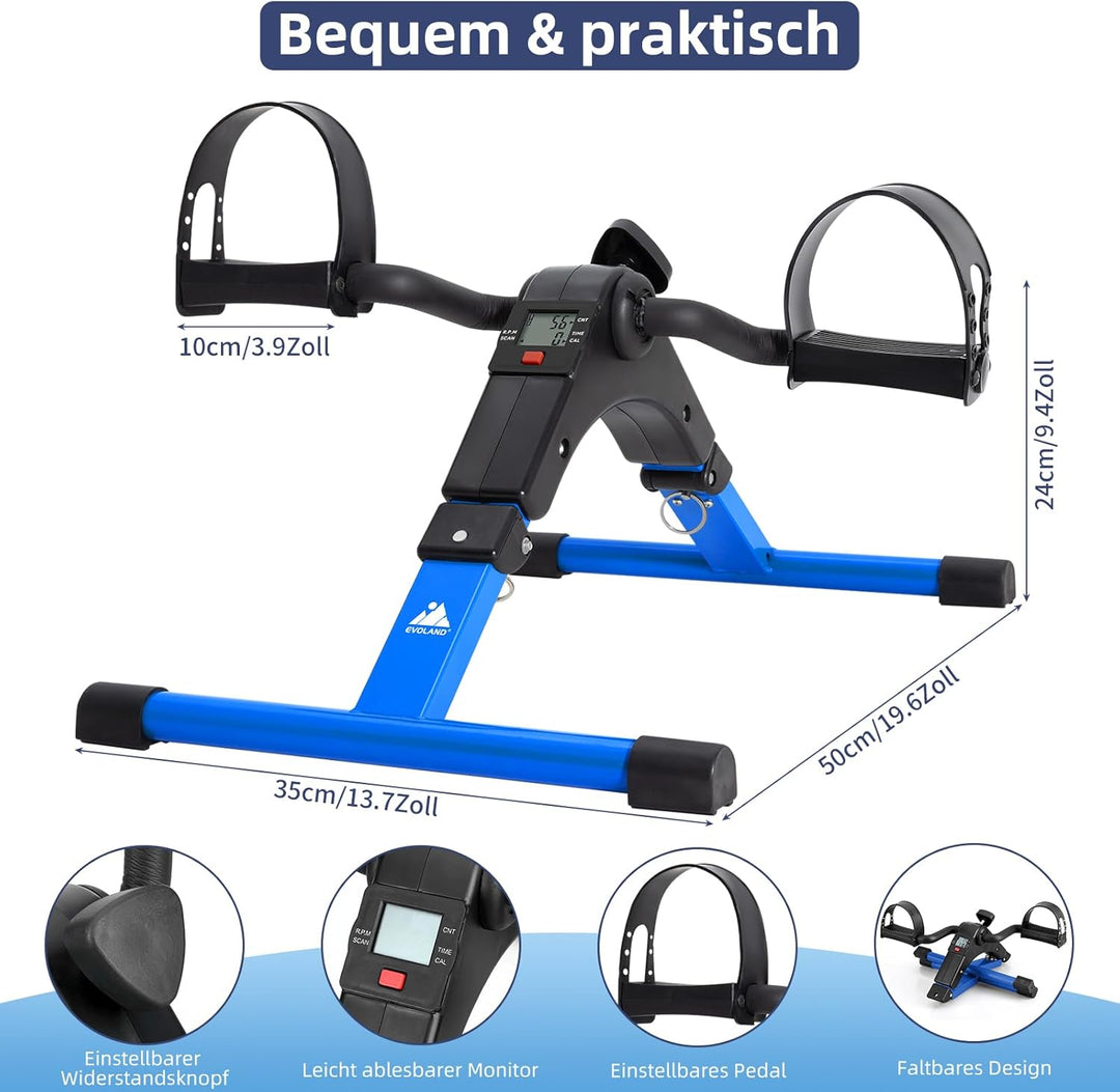 EVOLAND Mini Fitnessbike für zuhause, Arm und Beintrainer Fitnesstrainer, Sportgerät Heimtrainer, Ho