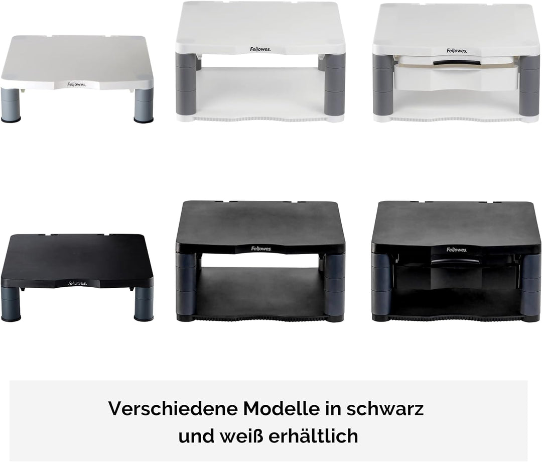 Fellowes Monitorständer Premium, höhenverstellbar in 5 Stufen, ergonomisch, sehr stabil für Monitore