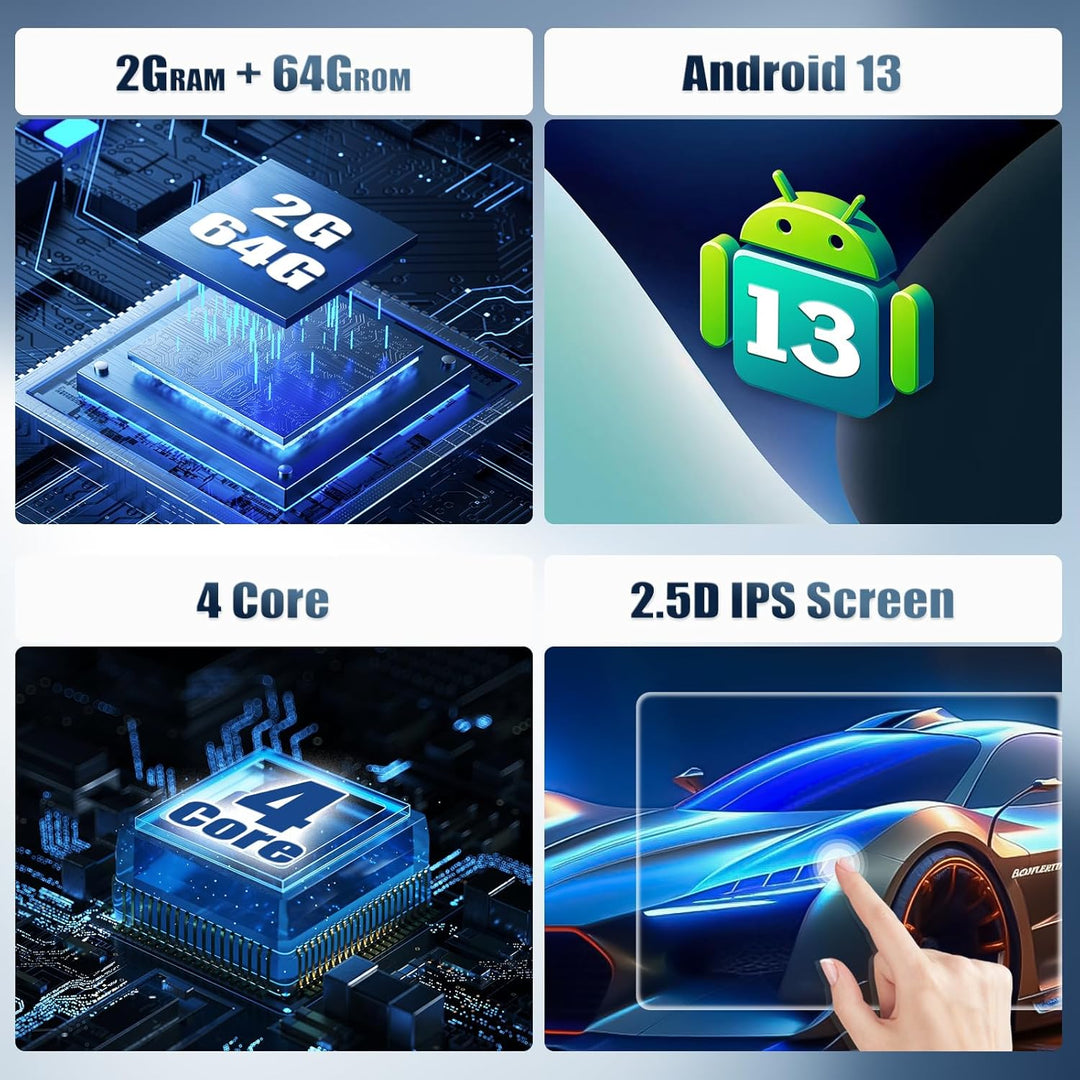 CAMECHO 2+64G 7 Zoll Navi Autoradio für Alfa Romeo MITO 2008-2016, Android 13 HD Touchscreen Bluetoo