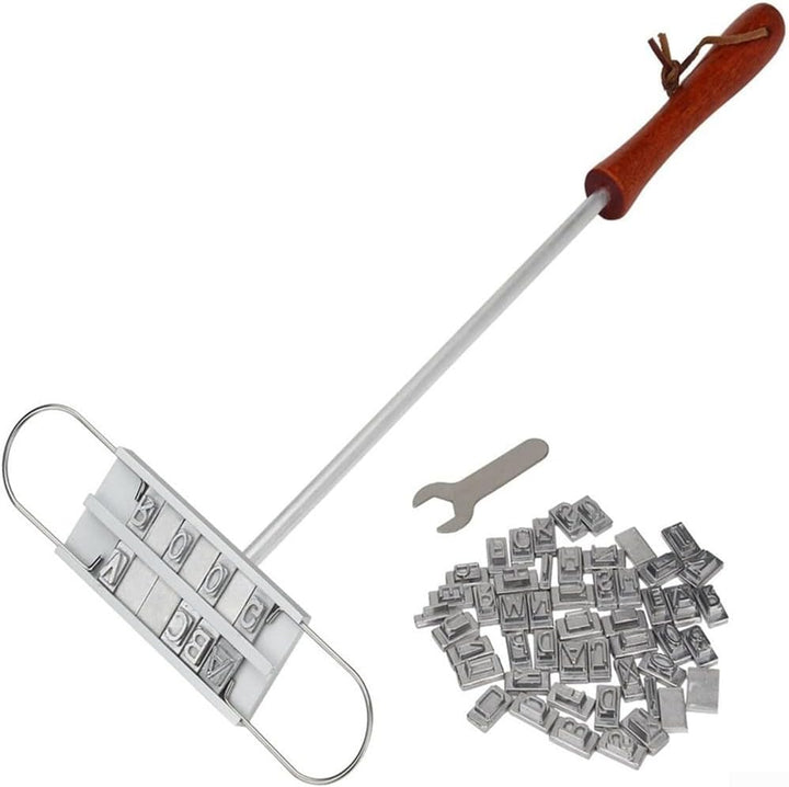 BBQ Branding Eisen Werkzeug Set, Barbecue Branding Iron Signature Name Marking Stamp Tool mit 55 Buc