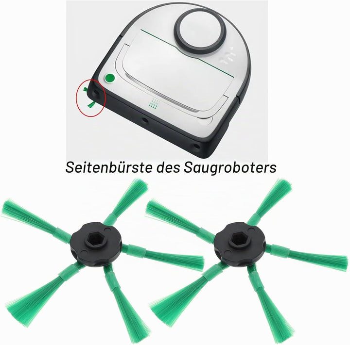 6 Stück Roboter-Staubsauger Seitenbürsten Kompatibel mit Vorwerk VR300 VR200 Smart Sweeping Roboter-