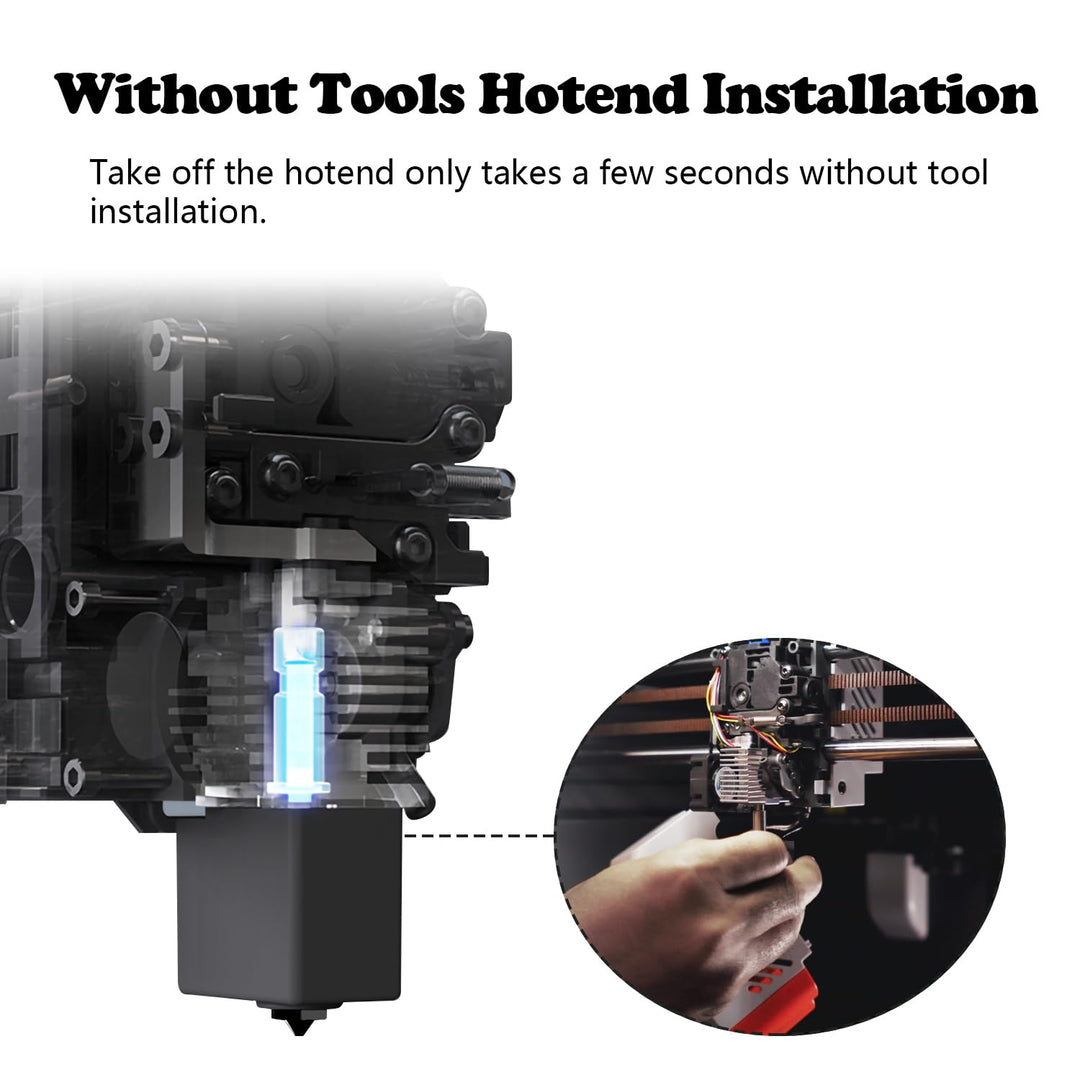HzdaDeve Gehärtete Düse Hotend für Kobra S1 Combo 0.4MM Edelstahl Druckkopf Extruder Kit Hot End Hei