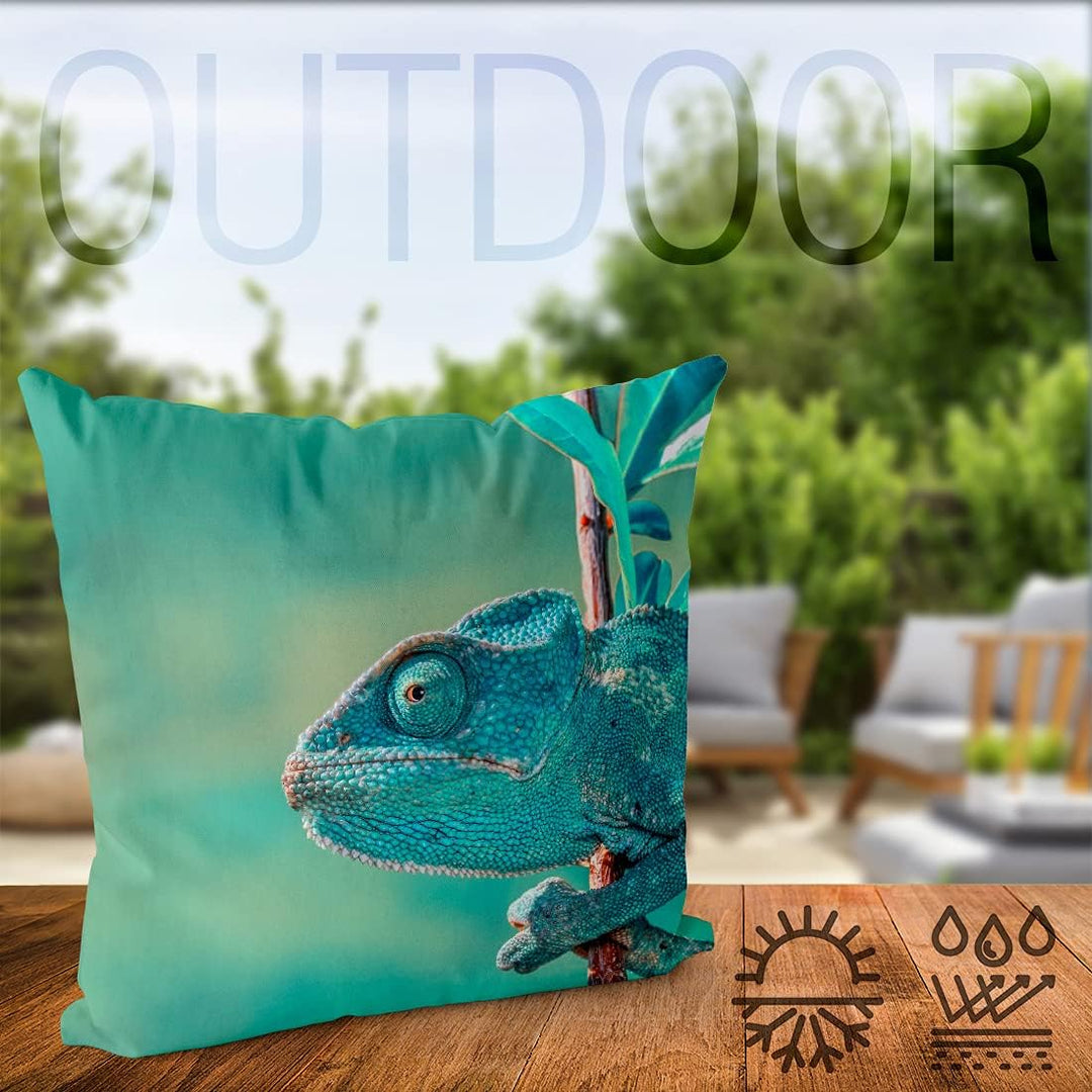 VOID Chamäleon Dschungel Urwald Kissenbezug Kissenhülle Sofakissen Kissen Deko Outdoor-Kissen Dekoki