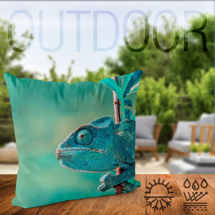 VOID Chamäleon Dschungel Urwald Kissenbezug Kissenhülle Sofakissen Kissen Deko Outdoor-Kissen Dekoki