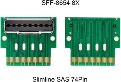 chenyang CY SFF-8654 PCI-E Slimline SAS 8i 74Pin Stecker auf SFF-8654 SAS 4.0 74Pin Buchse SFF-8654