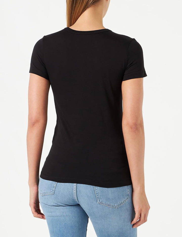 Love Moschino Damen Slim Fit Short-Sleeved T-Shirt 44 Schwarz, 44 Schwarz