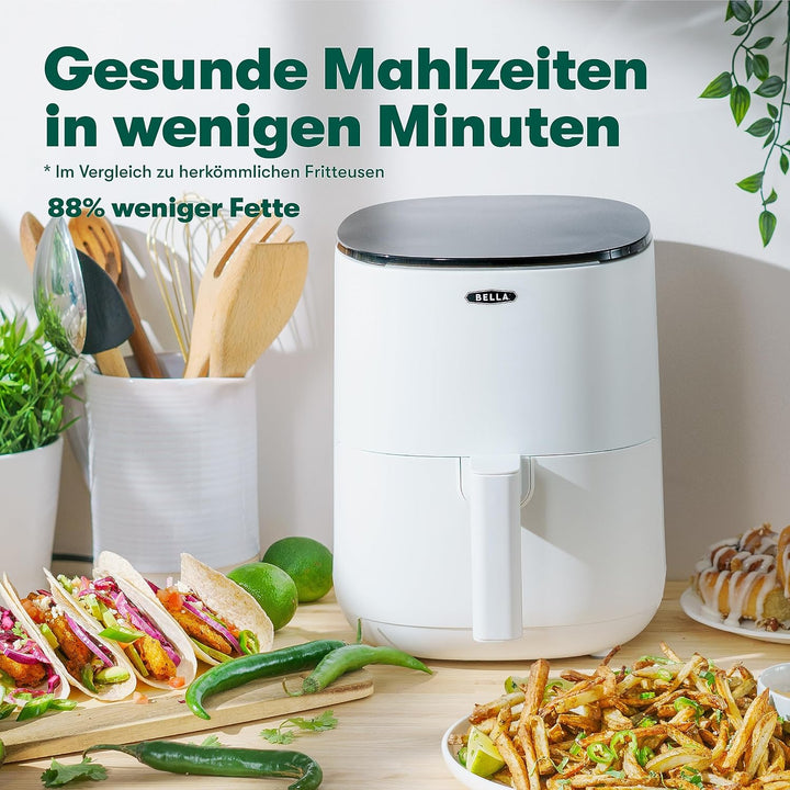 bella 3 L Touchscreen-Heissluftfritteuse, ölfreies Frittieren, spülmaschinenfeste Antihaft-Pfanne un
