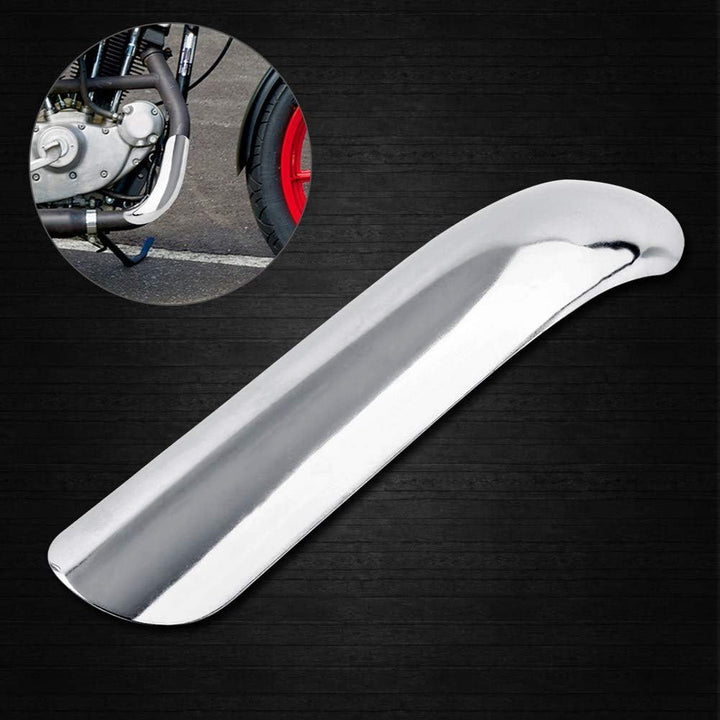 Keenso Motorrad Auspuff Schalldämpfer Hitzeschild Stahl Kurven Auspuff Rohr Abdeckung(Silber), Silbe