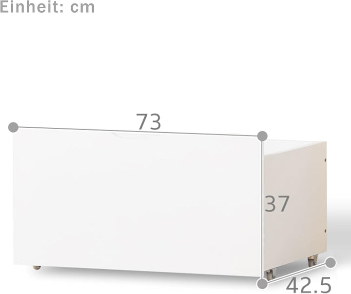 Merax 2 Schubladen für Kinderbett 90x200cm 90 x 190 cm, Schubladen aus Holz, mit 4 Rollen, Weiss 2 S