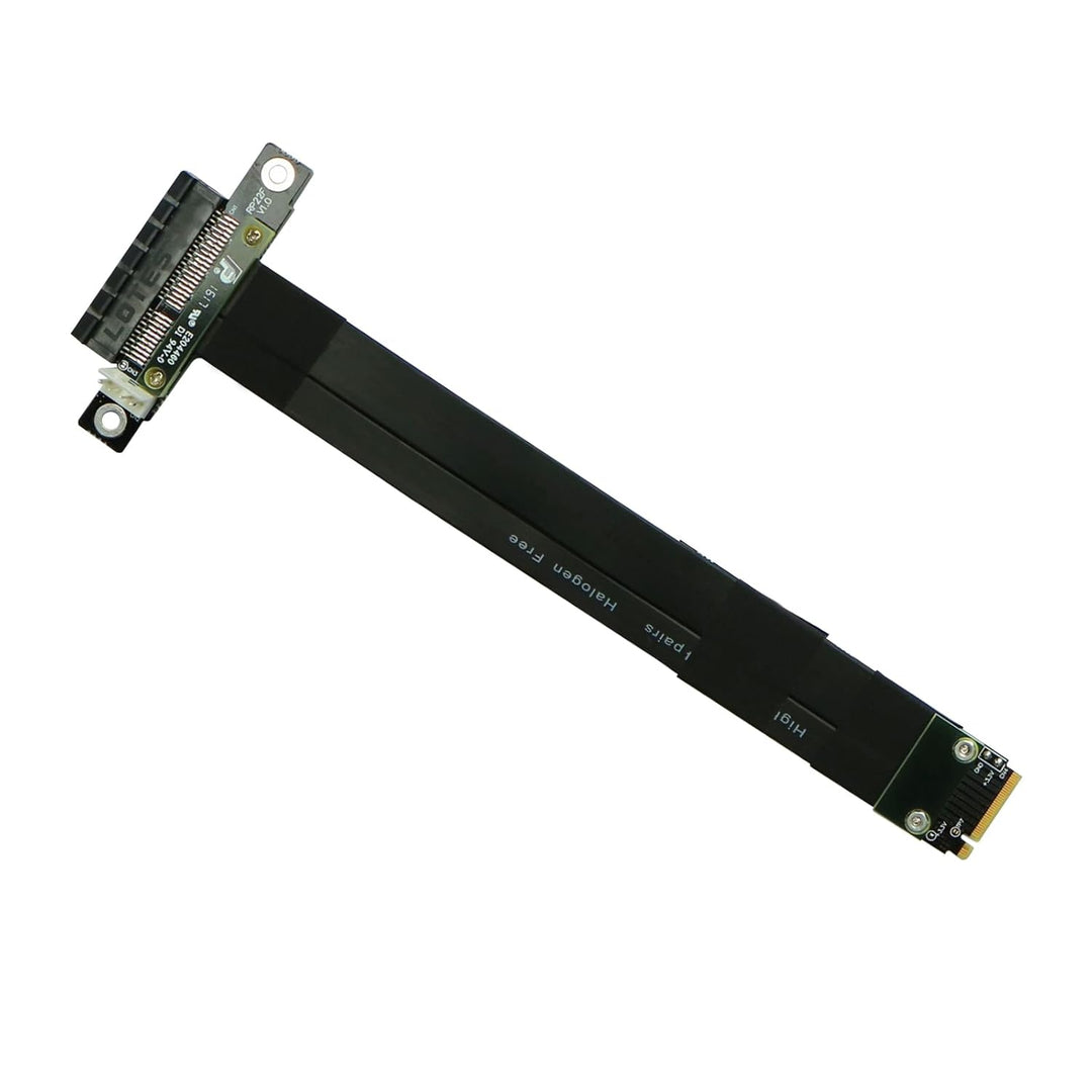 M.2 NGFF NVMe M Key to PCIE 3.0 4X Extension Cable Extender Riser Cable, Black, Straight to Straight