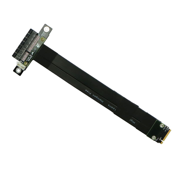 M.2 NGFF NVMe M Key to PCIE 3.0 4X Extension Cable Extender Riser Cable, Black, Straight to Straight