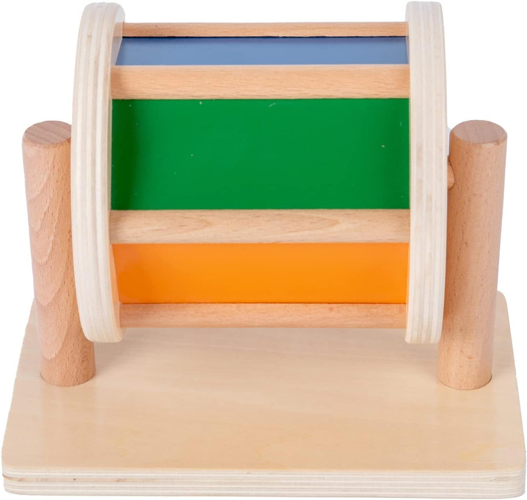 Adena Montessori Baby-Spielzeug-Set mit Montessori-Spiegel, Peekaboo-Knopf-Puzzle, mittlerer Dreh-Tr