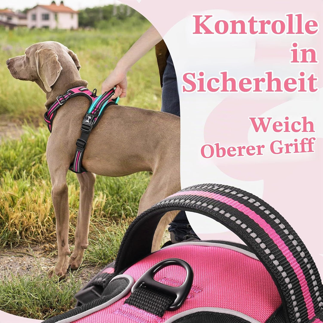 rabbitgoo Hundegeschirr Grosse Hunde, Verstellbare Geschirr Hund ohne Zug &amp; Würgen, Anti Zug hundege
