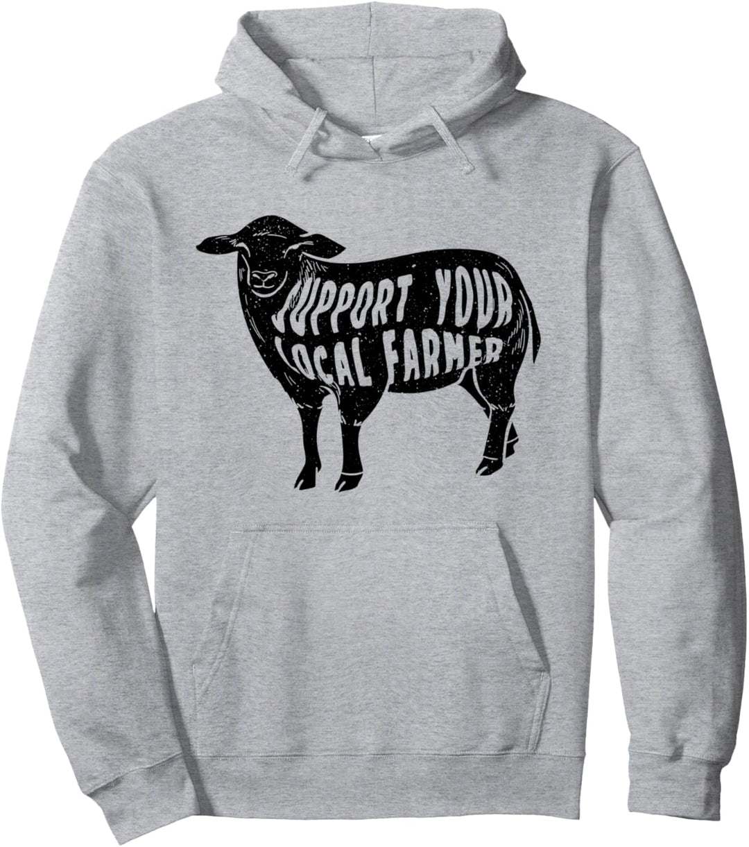 Unterstützen Sie Ihren Landwirt Landwirtschaft Schafe Pullover Hoodie