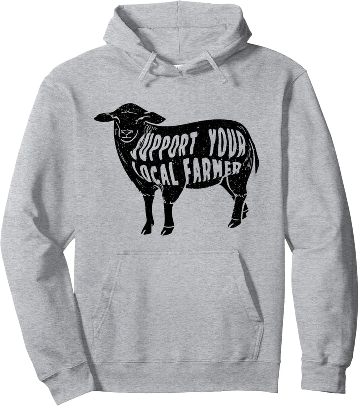 Unterstützen Sie Ihren Landwirt Landwirtschaft Schafe Pullover Hoodie
