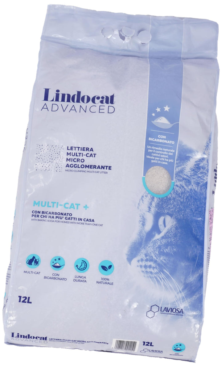Lindocat Advanced Multicat 12 Liter mit Bicarbonat für Katzen, Unisex, Katzenstreu, Klumpenstreu für