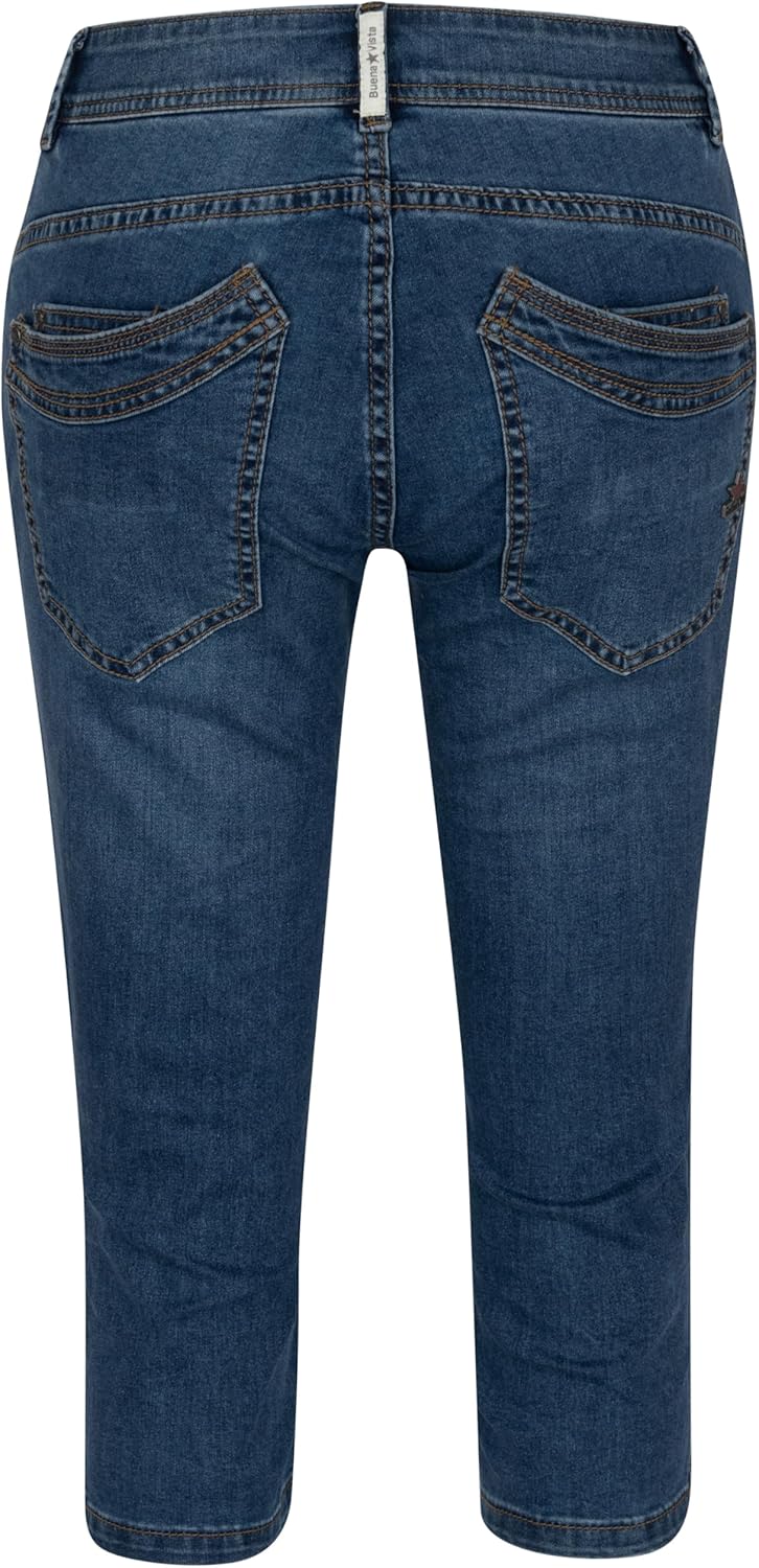 Buena Vista Damen Capri Jeans Malibu M Blau, M Blau