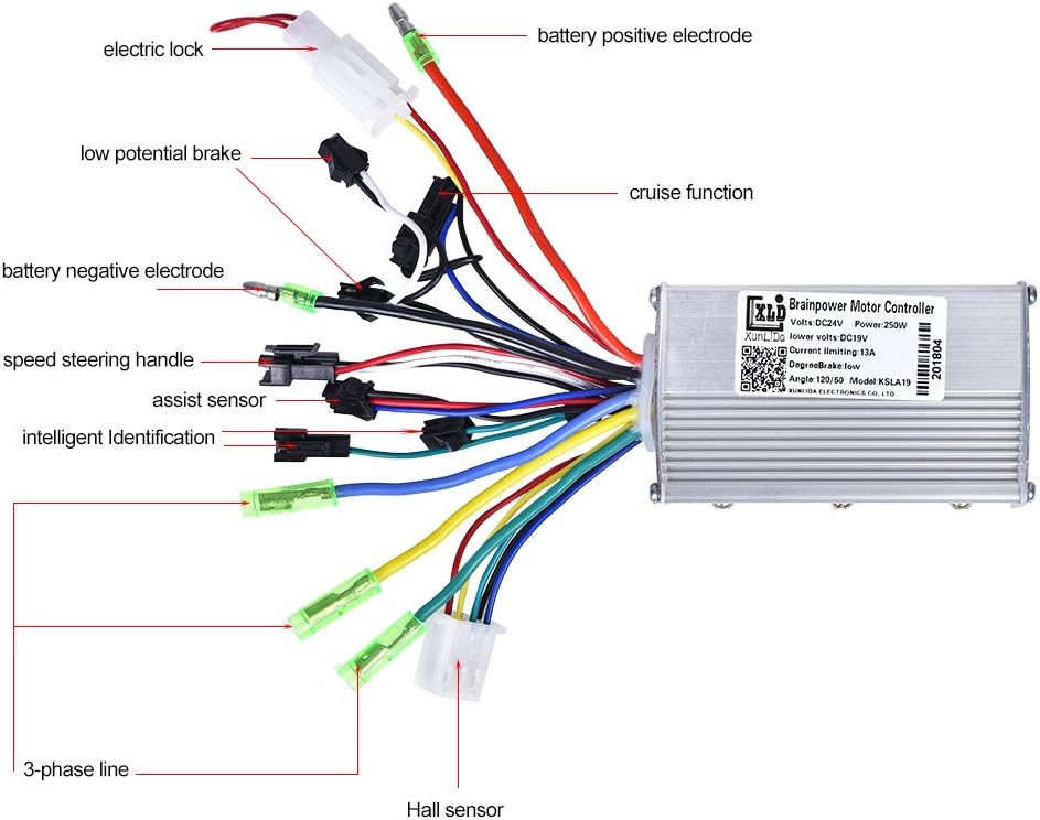 Dilwe Bürstenloser Controller 24V 250W Motor Controller Aluminium Elektrische Brushless Controller f