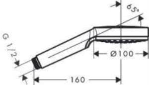 hansgrohe Crometta - Duschkopf, Handbrause mit 1 Strahlart, runde Duschbrause (100 mm), Brausekopf m