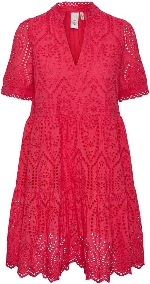 YAS Damen Yasholi Ss Dress S. Noos Kleid XS Raspberry Sorbet, XS Raspberry Sorbet
