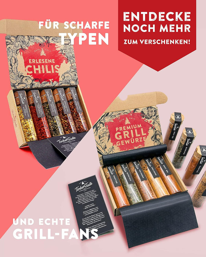 Timber Taste Indische Gewürze Geschenkset I 5x Curry Gewürzmischung ink. Geschmacksratgeber (PDF) I