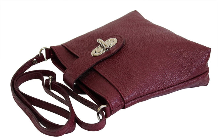 AMBRA Moda Damen echt Ledertasche Handtasche Schultertasche Umhängtasche Citybag Girl Crossover GL00