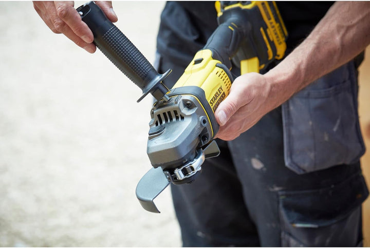 Stanley FatMax 18V Akku-Winkelschleifer SFMCG400B (125 mm Scheiben-ø, für alle Standard-Trenn,- Schl