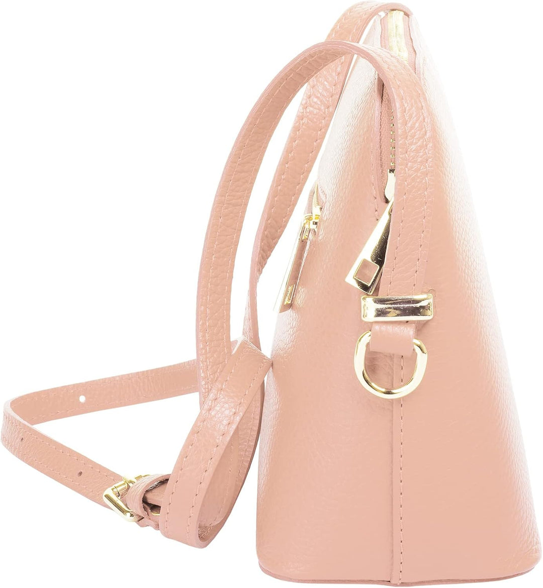Cluty Umhängetasche echt Leder Damen - 021219 Rosa, Rosa