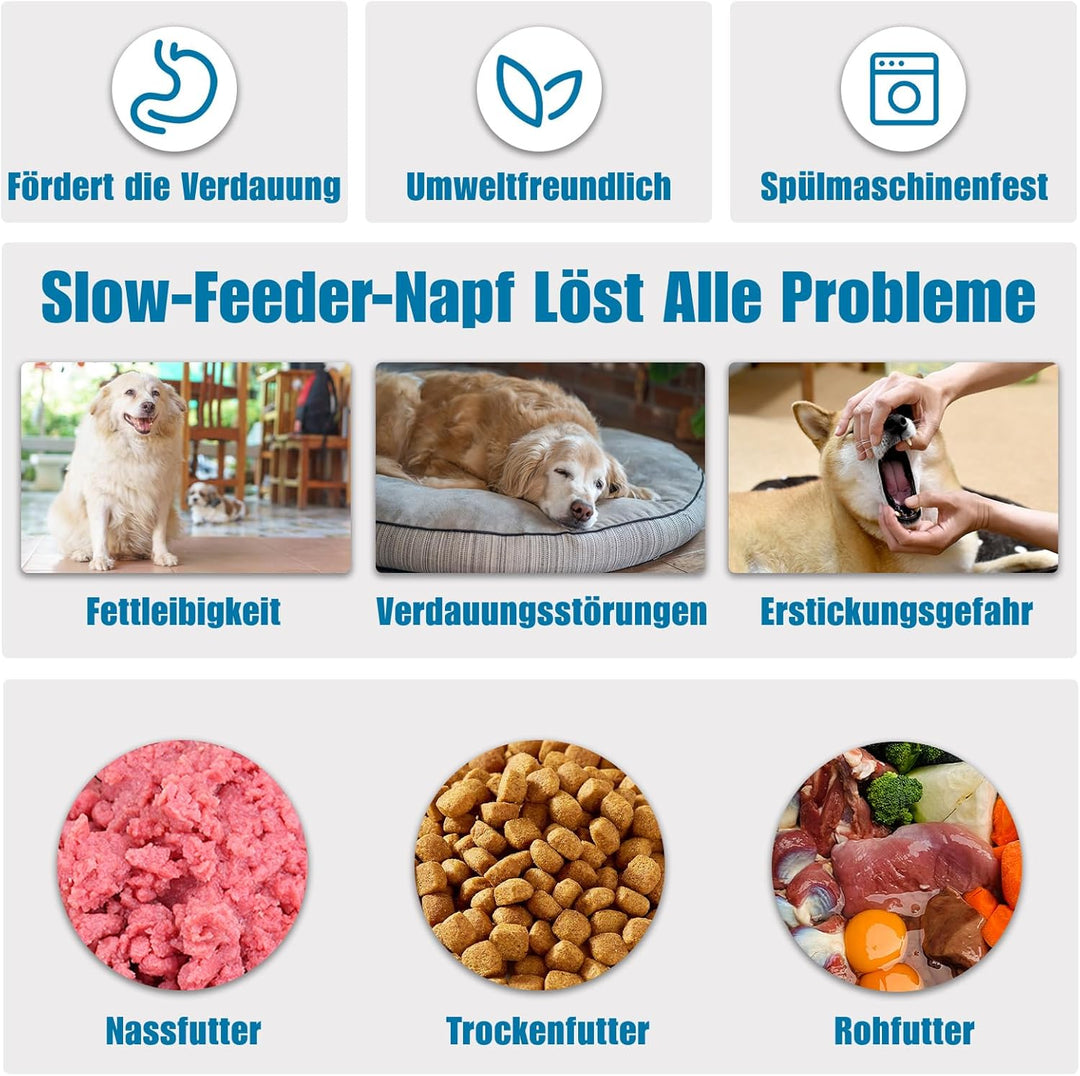 Antischlingnapf Hunde Gross, 27.1cm Anti Schling Napf Hundenapf Futternapf für Mittlerer und Grosser