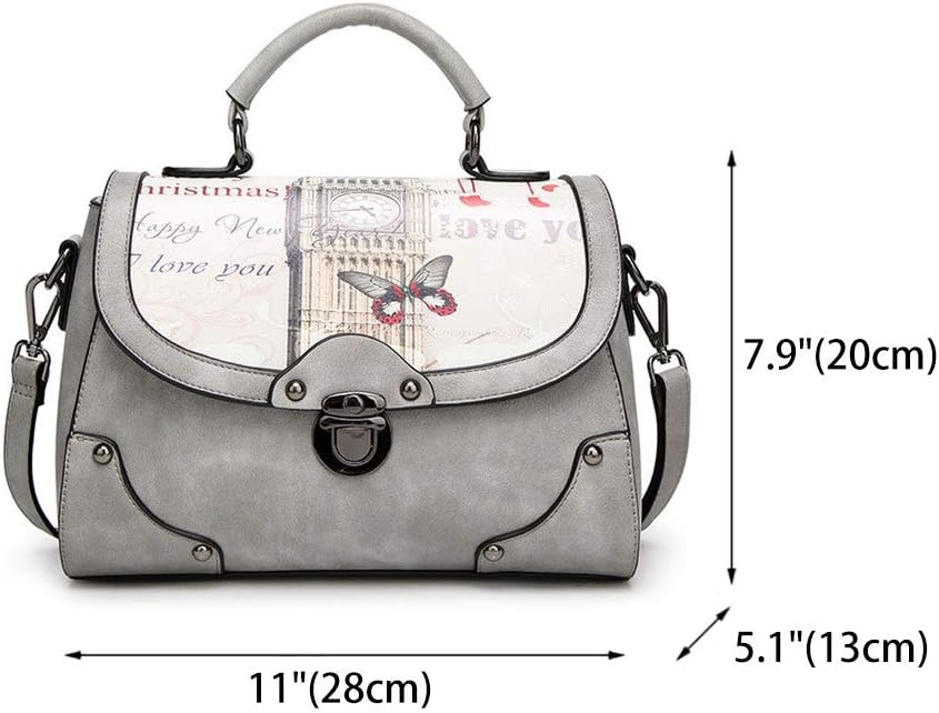 BUKESIYI Damen Tasche Umhängetasche Handtasche Frauen Klein Schultertasche Weekender Lack PU Leder C