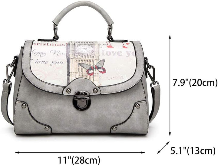 BUKESIYI Damen Tasche Umhängetasche Handtasche Frauen Klein Schultertasche Weekender Lack PU Leder C