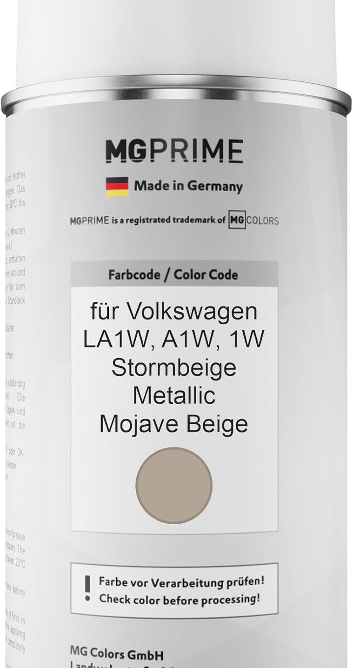 MG PRIME Autolack Sprühdosen Set für Volkswagen VW LA1W / A1W / 1W Stormbeige Metallic/Mojave Beige
