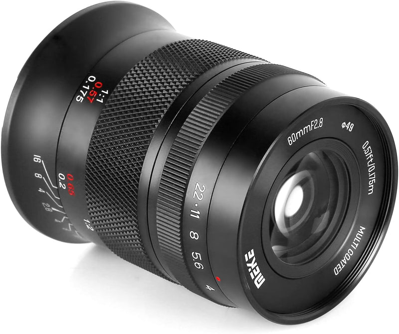 Meike 60mm F2.8 Vergrösserung Makro Manueller Fokus APS-C Objektiv Kompatibel mit Canon RF-Mount Kam