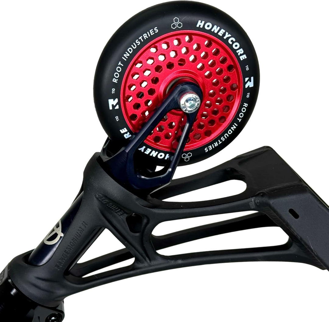 Root Industrie Air Honeycore 110mm Stunt-Scooter Rolle + Fantic26 Sticker (Rot/Pu Schwarz) Rot / Pu
