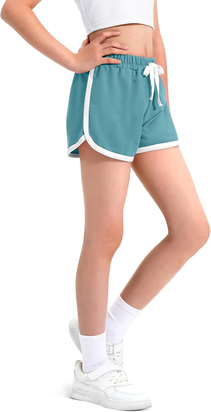KEREDA Kurze Hose Mädchen Shorts Kinder Sporthose Sommer Turnhose Radlerhose 7-12 Jahre 2/3er-Pack 8