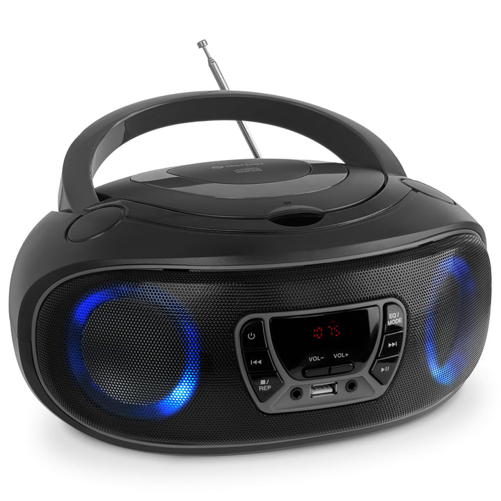 DENVER TCL-212BT Bluetooth Boombox mit Top-Loading CD-Player, USB MP3-Wiedergabe, FM-Radio, AUX und