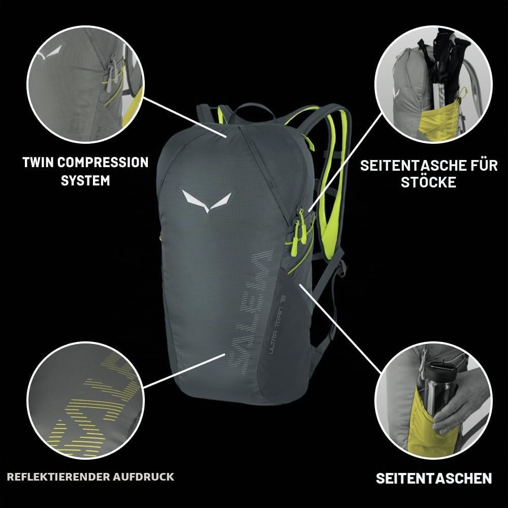 Salewa Unisex Ultra Train 18 Bp Speed Hiking Backpack (1er Pack) Einheitsgrösse Alloy, Einheitsgröss