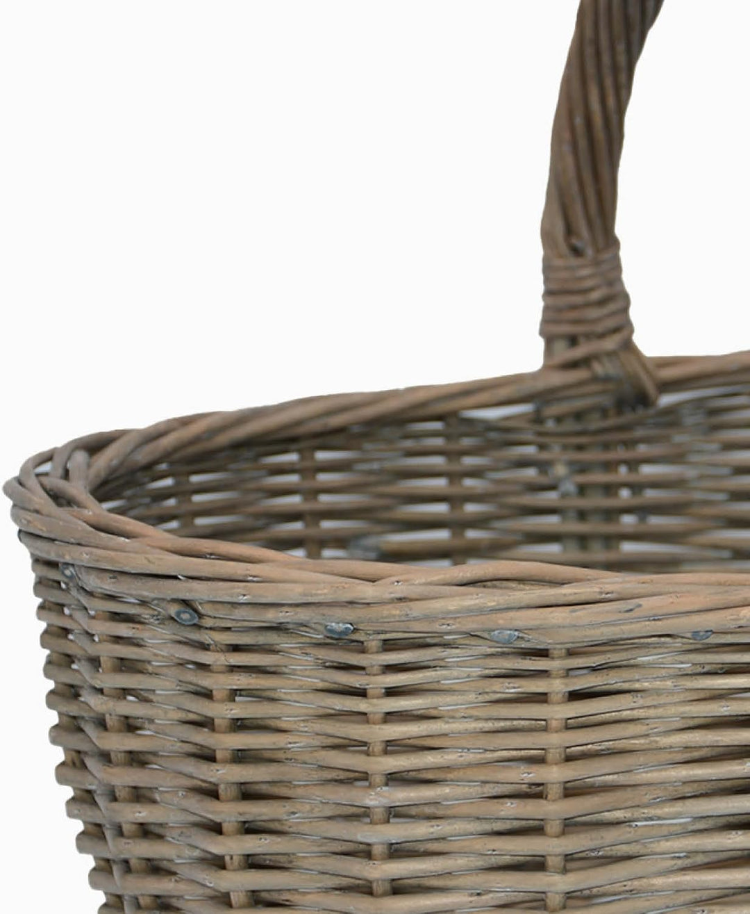 UNUS Weidenkorb Picknickkorb Einkaufskorb Henkelkorb 36x16x26cm(LxHxB) grau Grau mittel, Grau mittel