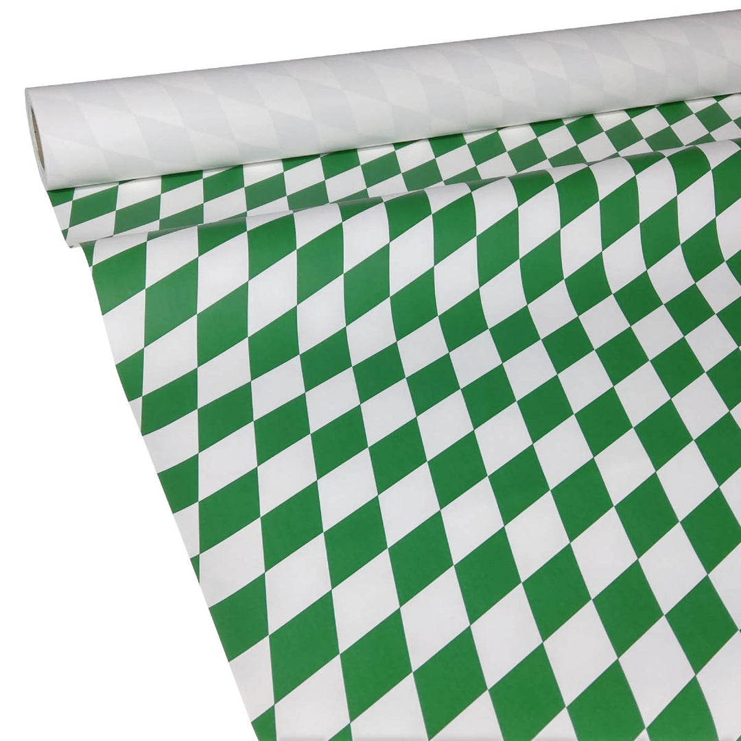 JUNOPAX 50m x 1,00m Papiertischdecke Raute grün-weiss 50 m x 1,00 m Raute Grün-weiss, 50 m x 1,00 m