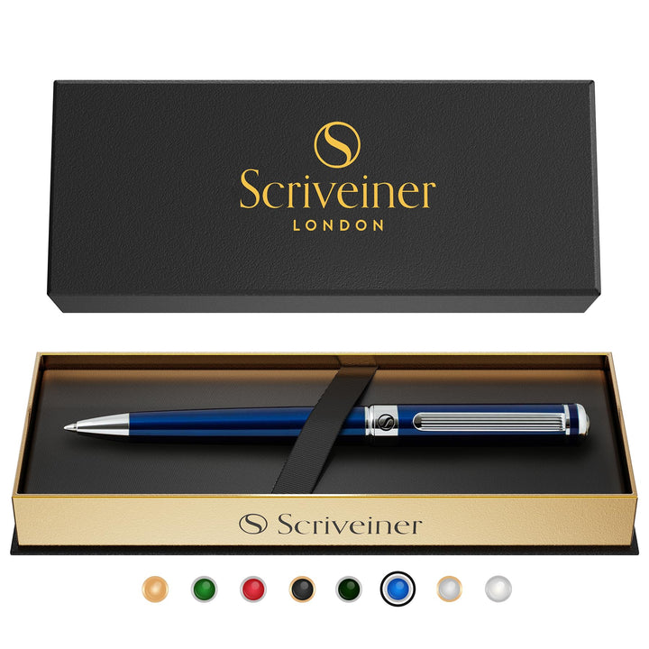 Scriveiner Kugelschreiber Midnight Blue - Hochwertiger Design Kugelschreiber in Mitternachtsblau mit