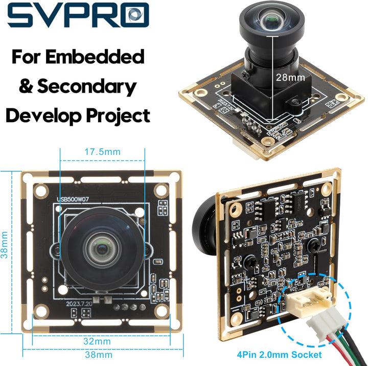 Svpro 5MP 30FPS USB Kameramodul mit M12 120 Grad Weitwinkel Webcam Board IMX335 Low Light Kamera Boa