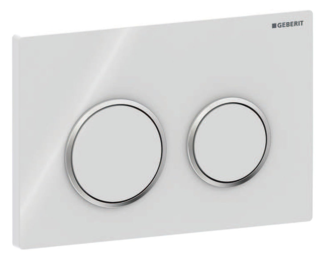 Geberit 115.085.KJ.1 Omega 20 Betätigungsplatte, Hochglanz-verchromt/weiss Single, Single