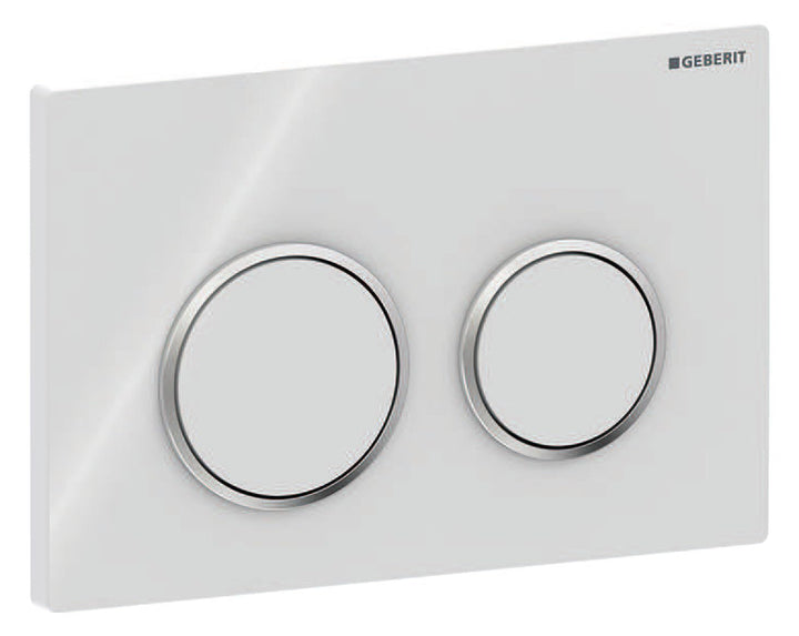 Geberit 115.085.KJ.1 Omega 20 Betätigungsplatte, Hochglanz-verchromt/weiss Single, Single