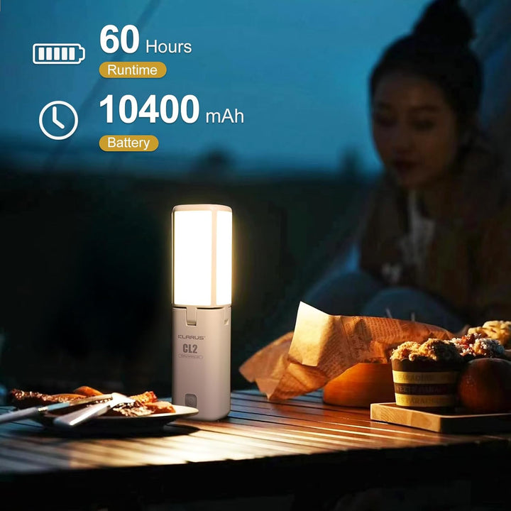 KLARUS CL2 Multifunktional Campinglampe, 10400 mAh wiederaufladbare Deform Camping Licht, 750 Lumen
