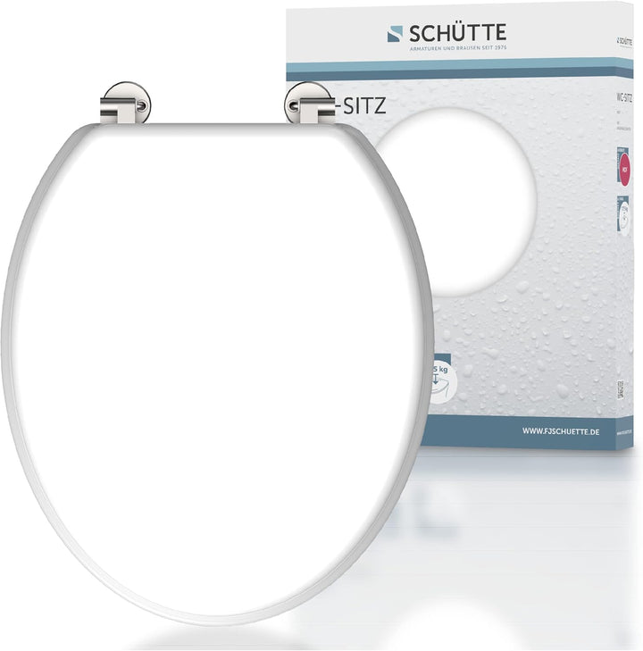 SCHÜTTE WC-Sitz WHITE, Holzkern Toilettendeckel, Klodeckel Weiss 84000