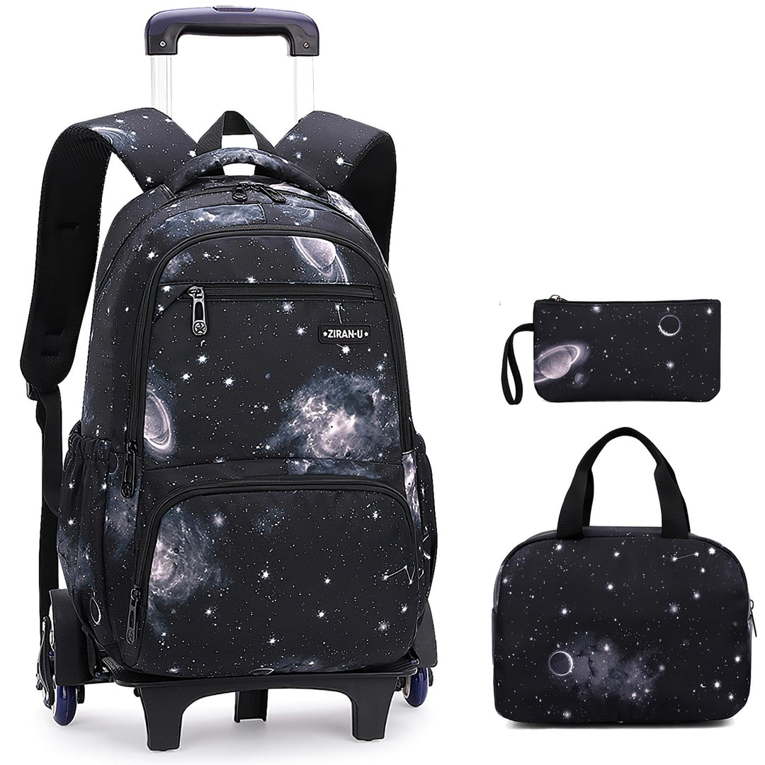 3pcs Schulrucksack Jungen mit Rollen Rucksack Trolley Kinder Schulrucksack mit Rollen Schultasche Tr