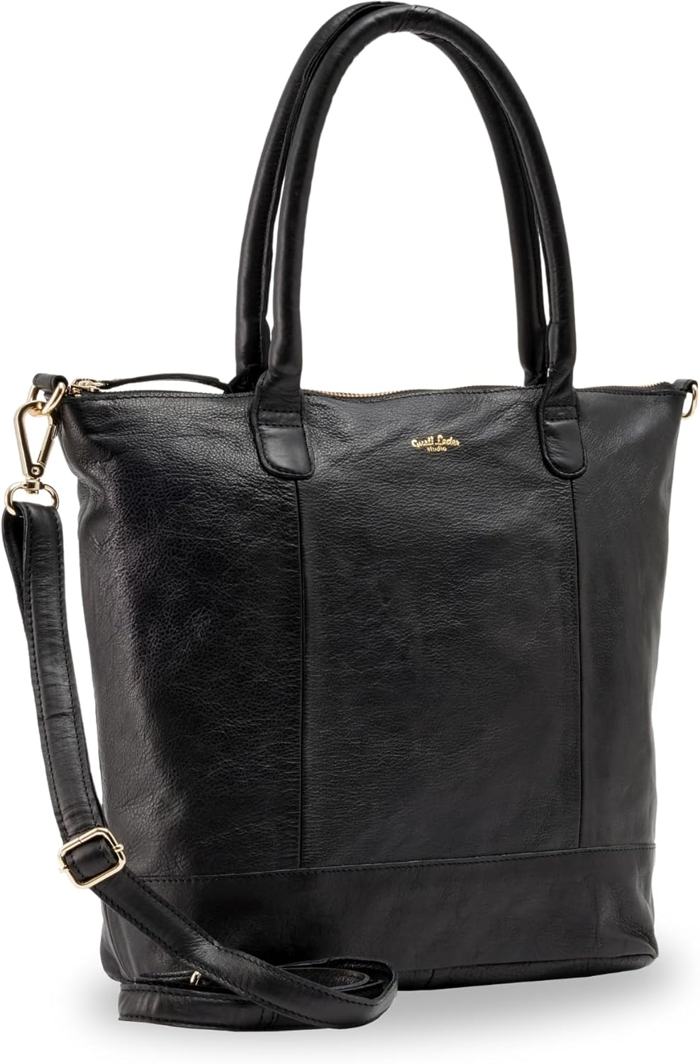 Gusti Shopper Leder - Mia Handtasche Damen Arbeitstasche Schwarz, Schwarz