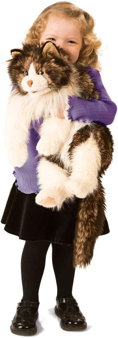 Folkmanis Ragdoll Cat Hand Puppet, Beige/Schwarz/Weiss