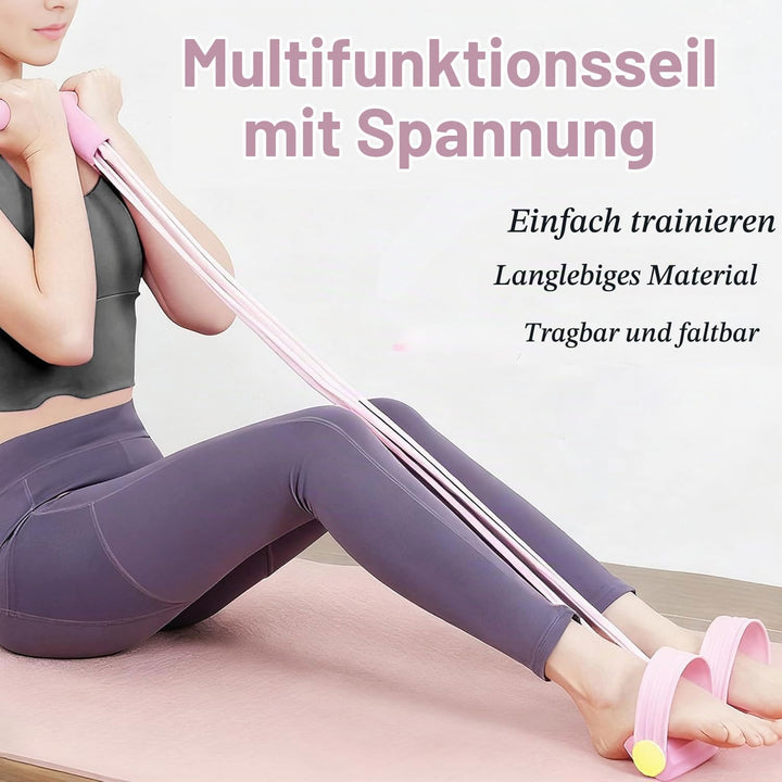 JDCMEI Bauchtrainer, Multifunktionales Spannseil mit Rückentrainer &amp; Fitnessbänder, Sit-Up Trainings