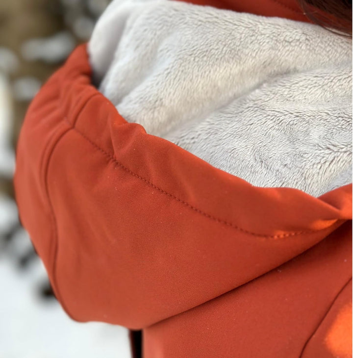 fun2bemum Aurora 5in1 Winter Jacke, Umstandsjacke mit Einsatz, Softshell Tragejacke mit Teddyfutter